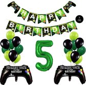 Snoes Mega Game Gamers Ballons d'anniversaire à hélium Décoration de fête Ballon numéro vert n° 5
