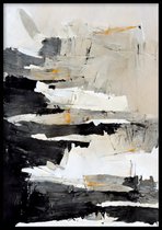 Poster Abstract paint beige - Abstracte poster - 30x40 cm - Exclusief lijst - WALLLL