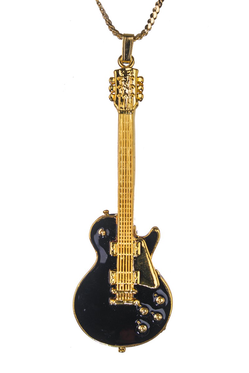 Halsketting Les Paul Vintage 1959 gitaar, zwart, verguld pickguard
