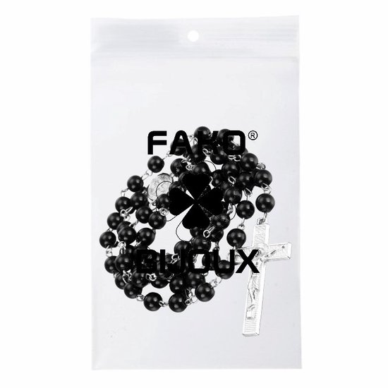 Fako Bijoux® - Rozenkrans Ketting - Acryl - Zwart - 8mm - Fako Bijoux®