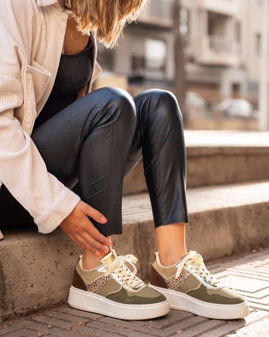 Dames Sneakers Groen Imitatieleer Maat 39 bol