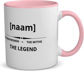 Akyol - the man/woman the mythe the legend met eigen naam koffiemok - theemok - roze - Quotes - mensen die houden van quotes - verjaardag - cadeau - kado - geschenk - quotes - the man/woman - the mythe - the legend - 350 ML contenu