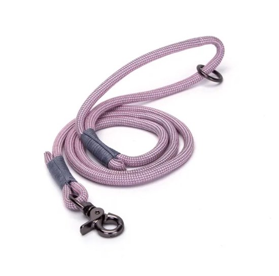 Nobleza Hondenriem - uitlaatriem reflecterend - gevlochten hondenriem - Roze - nylon