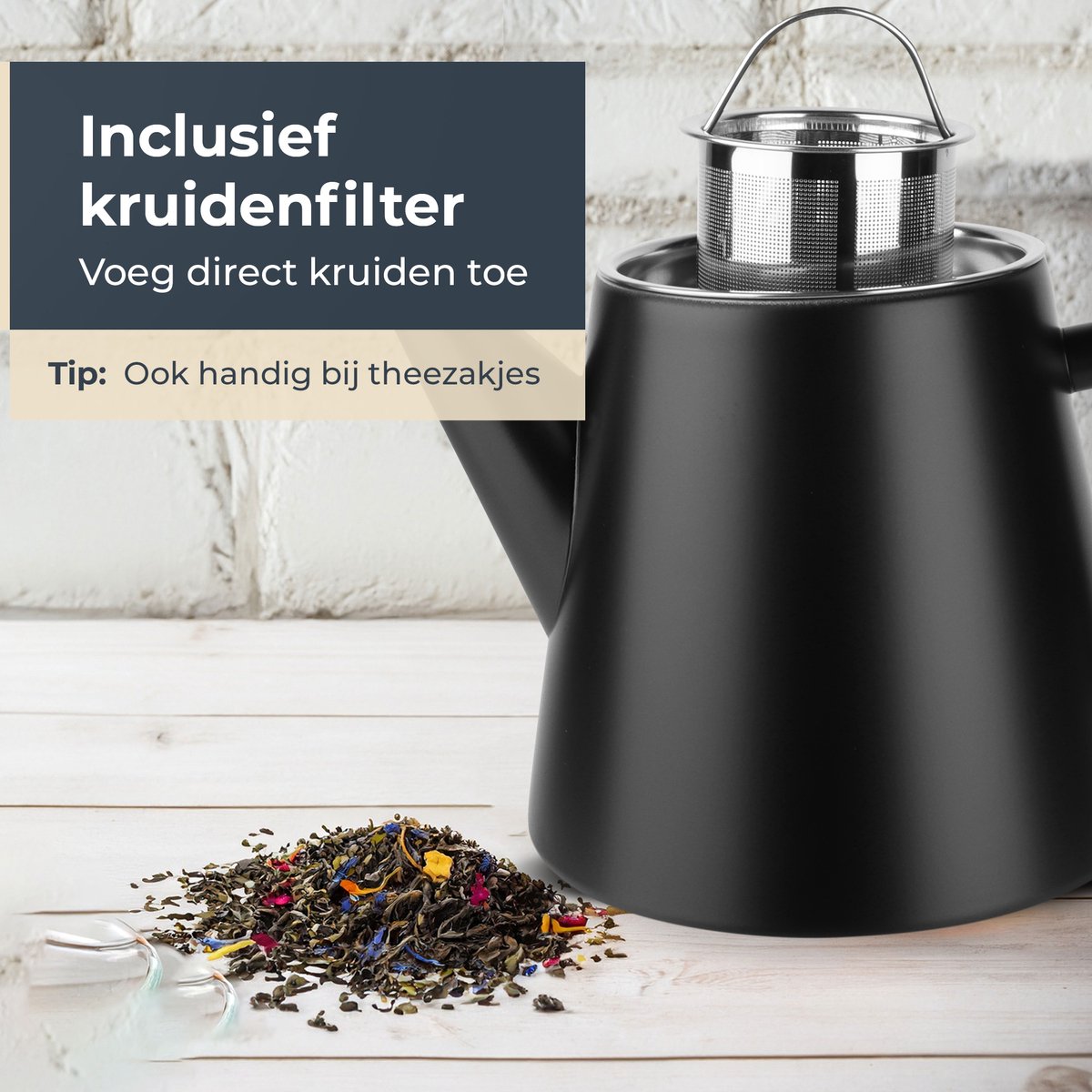Dubbelwandige Theepot Mat Zwart Silberthal