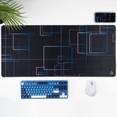 HIVEM1ND Square Waves - Gaming Muismat - Mousepad - Bureau Onderlegger - 90x40 CM