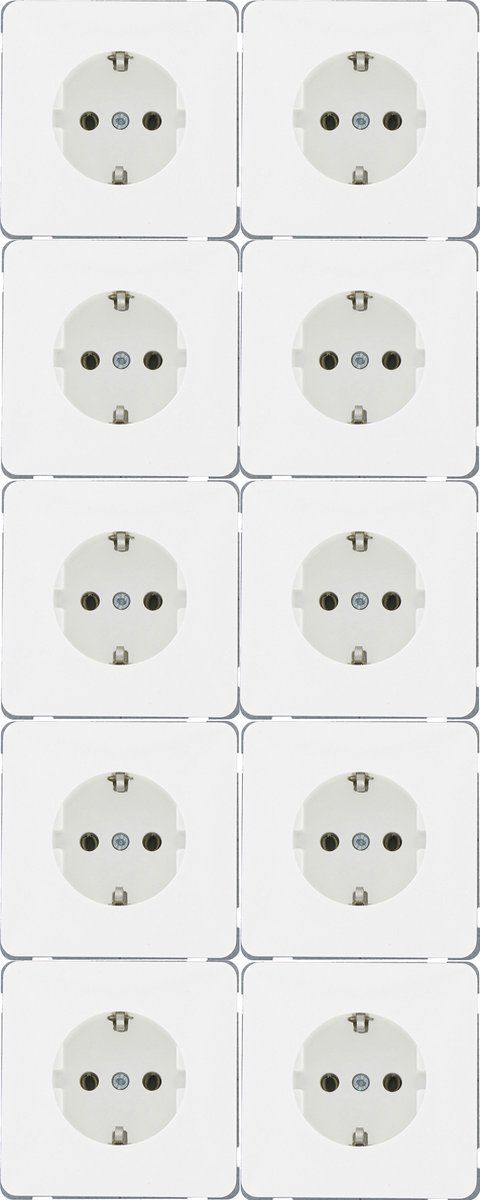 Peha stopcontact Standaard geaard 1-voudig - Wit - 10 stuks Voordeelverpakking