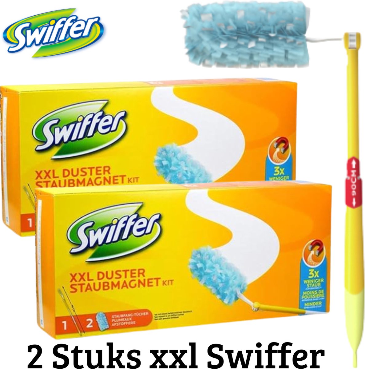 Plumeau de poussière kit XXL Swiffer, incl. poignée et 2 lingettes