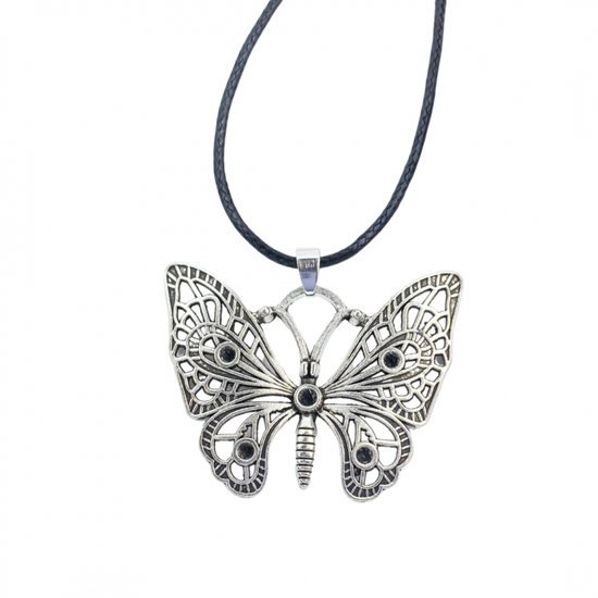 Ketting -zilverkleur -vlinder -verstelbaar- Charme Bijoux