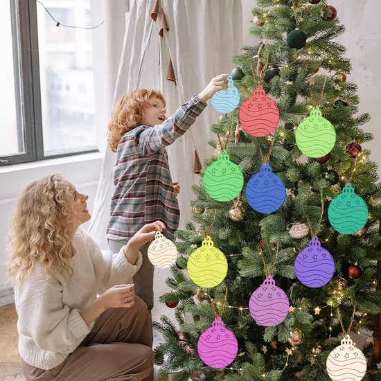 40 pièces décorations de Noël DIY, cintres de Noël en bois, cintres  cadeaux, bois de