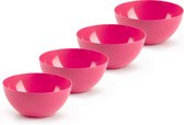 Plasticforte kommetjes/schaaltjes - 4x - dessert/ontbijt - kunststof - D17 x H8 cm - fuchsia roze