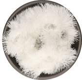 Decoris kerstslinger - wit- 270 x 10 cm - glans - folie/lametta - kerstversiering