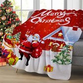 Kerst knuffeldeken Kerstmis bankdeken super zachte kerstflanellen deken klassieke 3D-print kerstmotieven beschikbaar (150x200 cm, F)