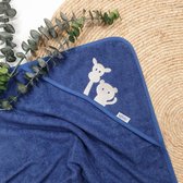 Ted & Fred badcape | wikkeldoek | zacht | baby handdoek| blauw