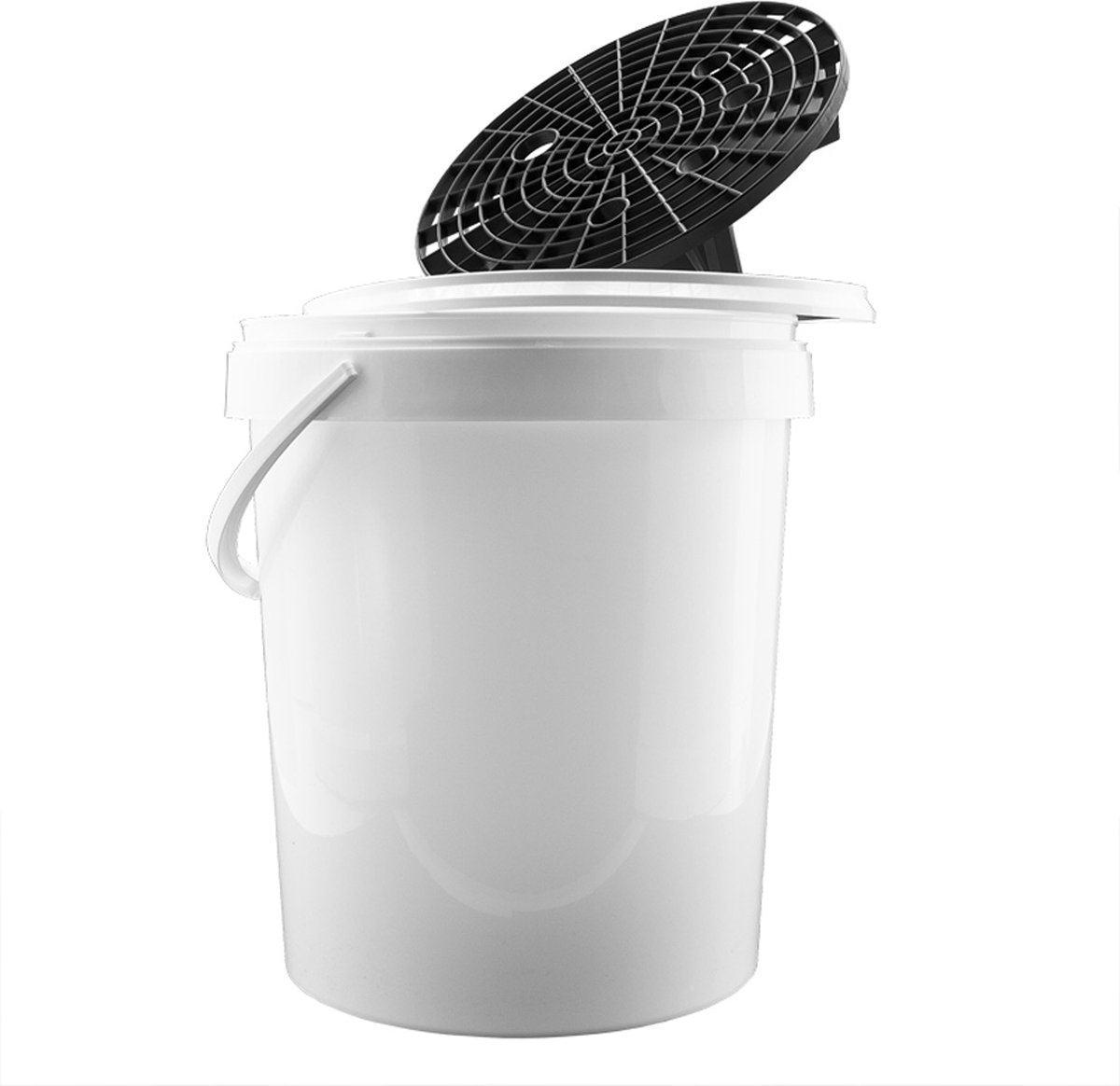 Autowasemmer 15L Wit + Deksel + Grit guard