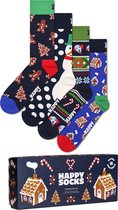 Happy Socks Dames Heren Sokken Gingerbread Giftbox Kerstsokken 4-Pack - Maat 41-46