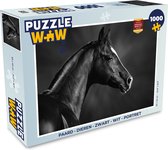 Puzzel Paard - Dieren - Zwart - Wit - Portret - Legpuzzel - Puzzel 1000 stukjes volwassenen