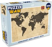 Puzzel Wereldkaart - Sepia - Vintage - Bruin - Legpuzzel - Puzzel 1000 stukjes volwassenen