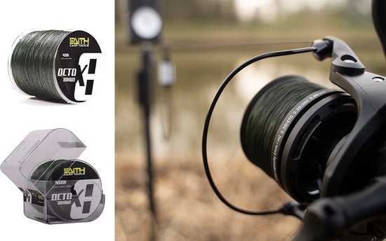 Faith OctoX8 Braided Line - Green - Gevlochten Lijn - 40lb - 0.25mm - 1000m - Groen van Faith — afbeelding 5