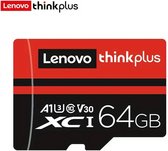 Lenovo Thinkplus Micro Sd Kaart Klasse 10 Tf Flash Kaart 64GB Rood & Zwart Geheugenkaart voor oa. Samsung