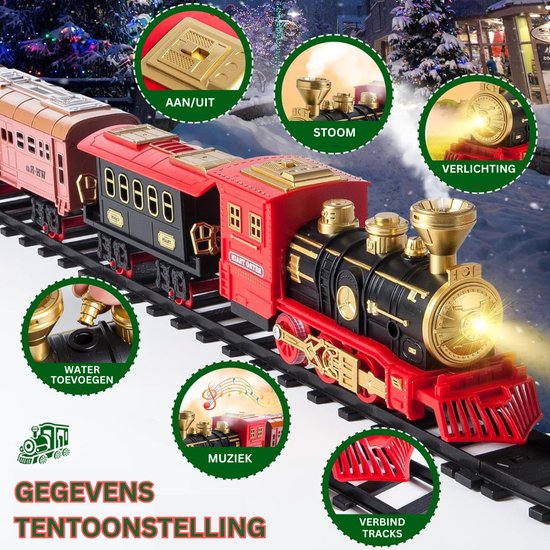 Ensemble de Train Électrique de Noël avec des Voies Ferrées Accessoires  Jouets Train de Noël pour 