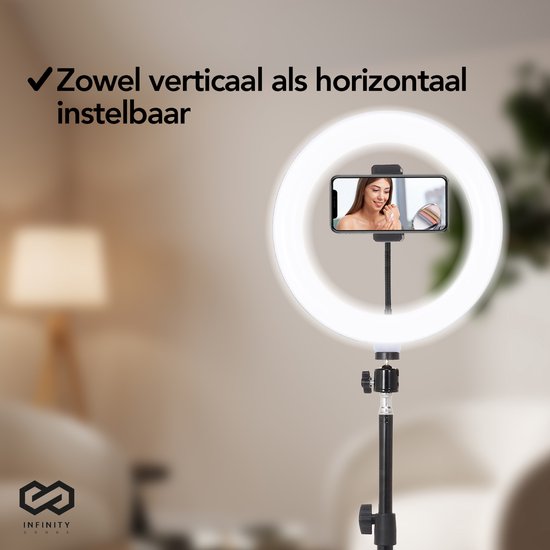 10-Inch LED Ringlicht Met Verstelbare Statief En Telefoonhouder Ideaal Voor Make Up Fotografie En Vloggen