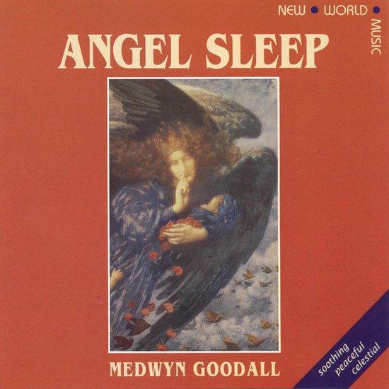Angel Sleep Muziek van Medwyn Goodall met een engel die een kind vasthoudt en de vrede van de hemel toont.
