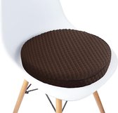 Memory Foam Seat Cushion, Round, Non-Slip Chair Cushion with Removable Cushion Cover, Seat Cover Made of Self-Cooling 3D Viscose Fibre, 40 x 40 x 5 cm, Seat Cushion for Most Chairs - Brown