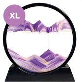 Zandkunst XL - Paars - Diameter van 30cm - 360° - Sand art - In glas - Zandloper - Decoratie - Bewegende zandkunst