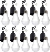 LCB - Voordeelpak Verhuisfitting 10 stuks E27 met kroonsteen - incl. 10x LED lamp E27- A60 - 9W 6000K daglicht wit