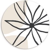 WallCircle - Wandcirkel ⌀ 60 - Bloemen - Minimalisme - Pastel - Ronde schilderijen woonkamer - Wandbord rond - Muurdecoratie cirkel - Kamer decoratie binnen - Wanddecoratie muurcirkel - Woonaccessoires