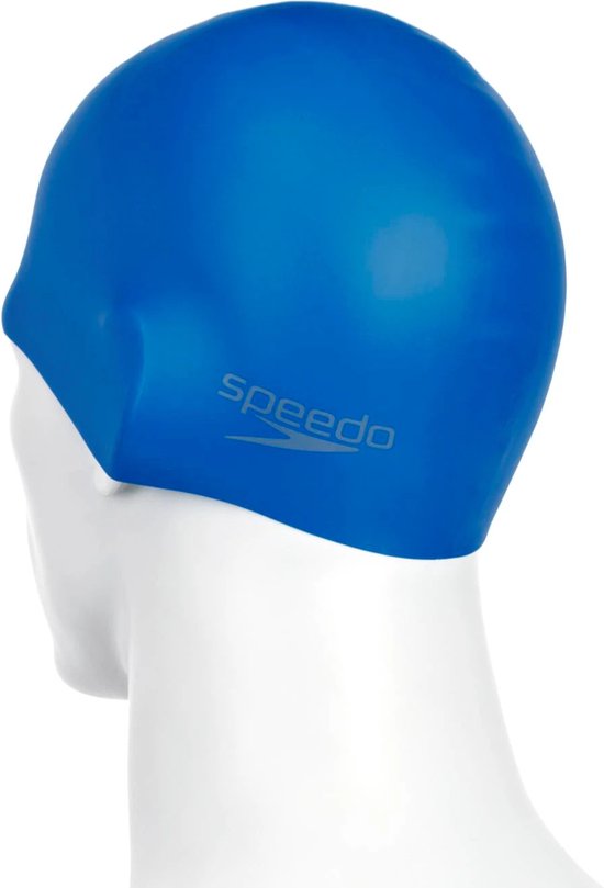 Speedo Plain Moulded Silicone Cap Blauw Unisex Badmuts - Maat One size - Speedo