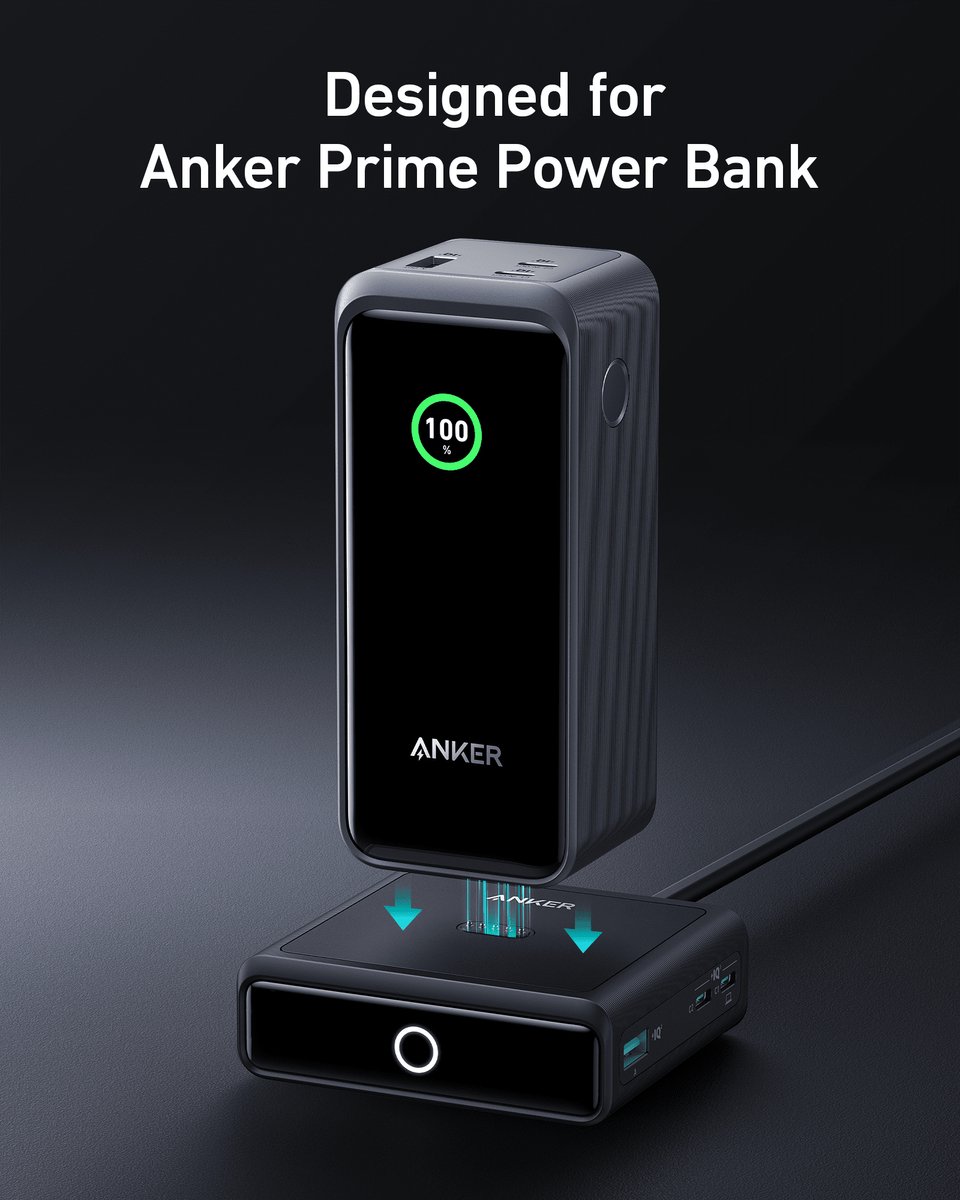 Anker 100W Oplaadbasis 4 Poorten Zwart - afbeelding 3