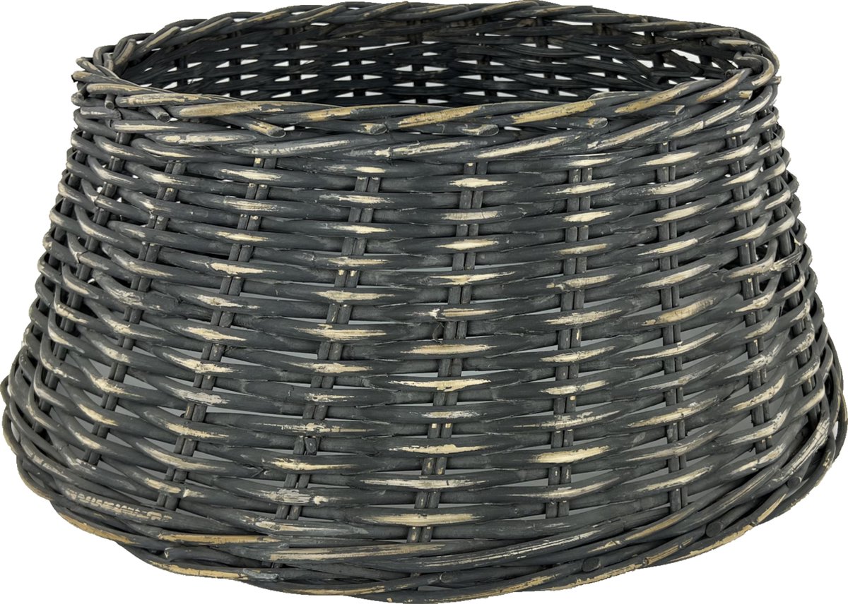 Rotan kerstboomrok van wilgentenen 60 cm - donkerbruin - afdekking voor de kerstboom