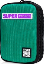Étui de protection portable Super Pocket - avec espace de rangement - vert/noir