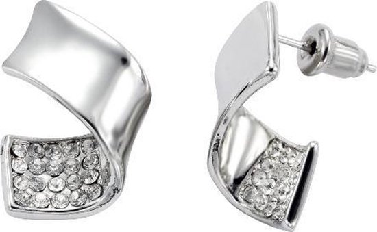 Boucles d'oreilles Behave Stud design incurvé avec pierres