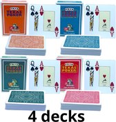 Modiano pokerkaarten - speelkaarten - kaartspel - bundel 4 decks - 2 index