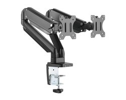 Deltaco ARM-0351 Gasgedreven Monitor Arm - 2 Schermen - Bureaustandaard - 17-32 inch - Max 2x 8kg - Zwart