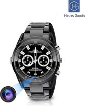 Heuts Goods - Spy Camera Horloge - Verborgen Camera - Spy Camera - Spy Watch - Met LUXE Opbergdoos - 32GB SD kaart - FULL HD 1080P - Nederlandse Handleiding - Zwart