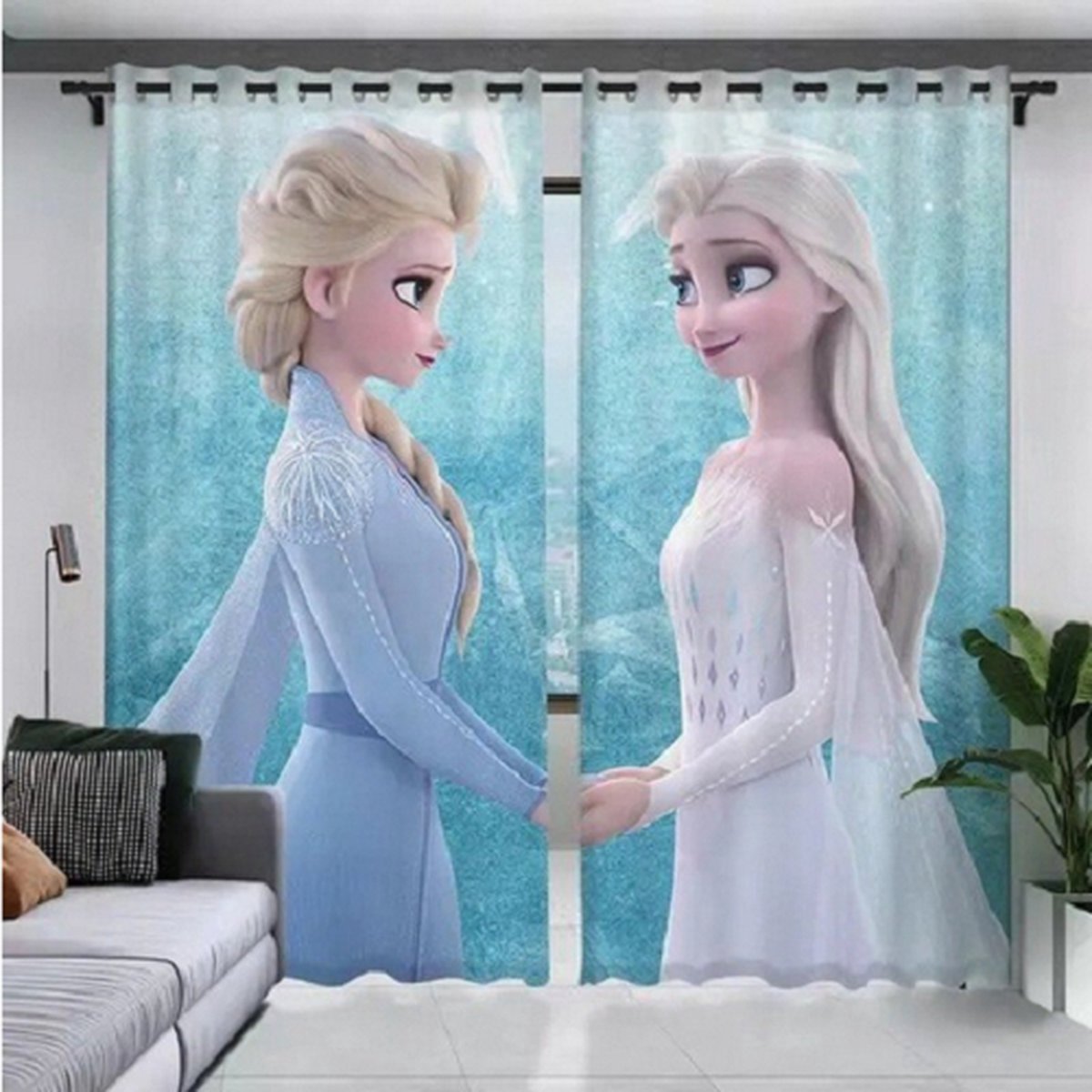 Gordijnen Frozen kant en klaar verduisterend 2 delen 132x160 cm