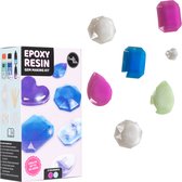 Crafts&Co Epoxy Starter Package Bijoux - Cadeau de Noël - Résine de moulage époxy - Moules en Siliconen - Blauw/ Violet