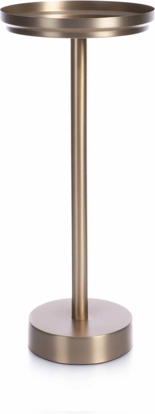XLBoom Rondo Dienbladtafel - RVS - Rond - Zacht Koper - 28 × 28 × 64 cm