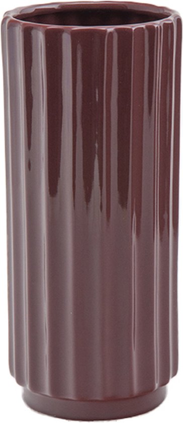 XLBoom Ikon Vaas - Keramiek - Voor Binnen - Wijnrood - 10,5×10,5×23cm