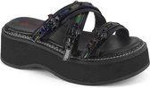 DemoniaCult - EMILY-07 Slippers - US 9 - 39 Shoes - Zwart