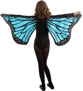 Chaks Vlinder vleugels - blauw - voor kinderen - Carnavalskleding/accessoires