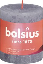 Bolsius Stompkaars Frosted Lavender Ø68 mm - Hoogte 8 cm - Grijs/Lavendel - 35 Branduren