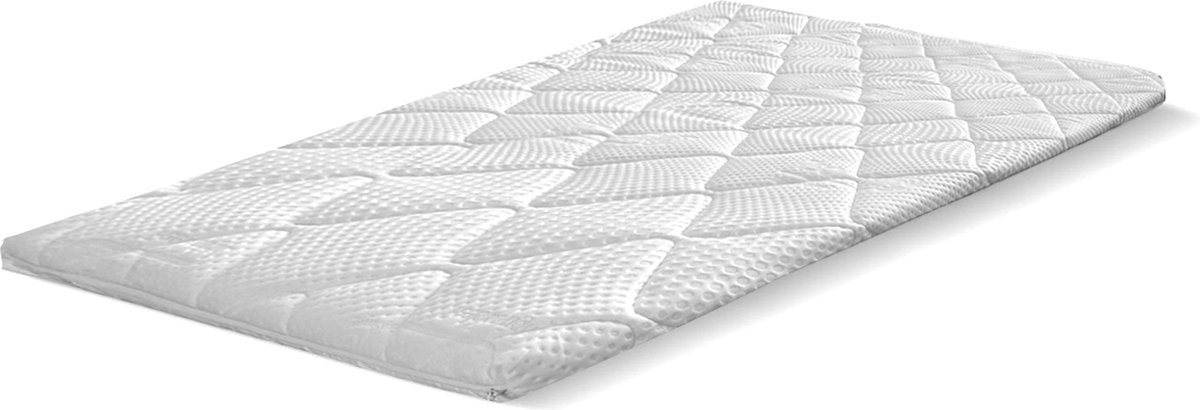 Eleganzzz Topper Met Border - HR40 koudschuim 6cm - 90x200cm - Topper Matras - Eenpersoons - Topdekmatras