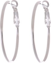 Behave - Oorbellen - Zilverkleurige Oorringen - 4 cm - Tijdloze Hoop Earrings - Nikkelvrij Metaal - Lichtgewicht - Kliksluiting