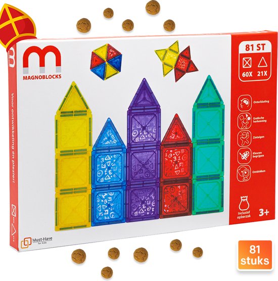 Olvy Magnetische Blokken Montessori Speelgoed - 42 Magnetische Tegels voor Kinderen - Magnetisch Bouwspeelgoed vanaf 3 Jaar - Playground Magnetische Blokken, Magnetisch Set voor Kinderen (Bouwer