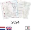 Kalpa 6238-24 Pocket 6 Ring Diary Inleg 1 Week per 2 Paginas NL EN 2024
