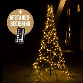 Éclairage de sapin de Noël 300cm avec mât | 360 Lumières LED Wit Chaud | Télécommande | Éclairage de Noël pour extérieur / jardin de Lumedi | Cloche de fée
